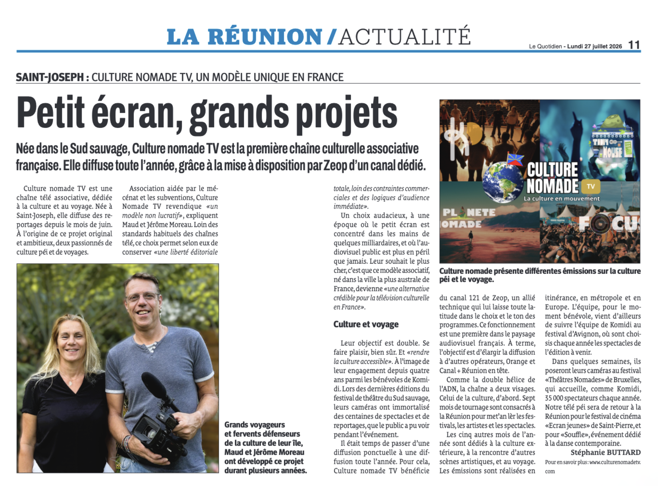 Article de presse — Culture Nomade TV